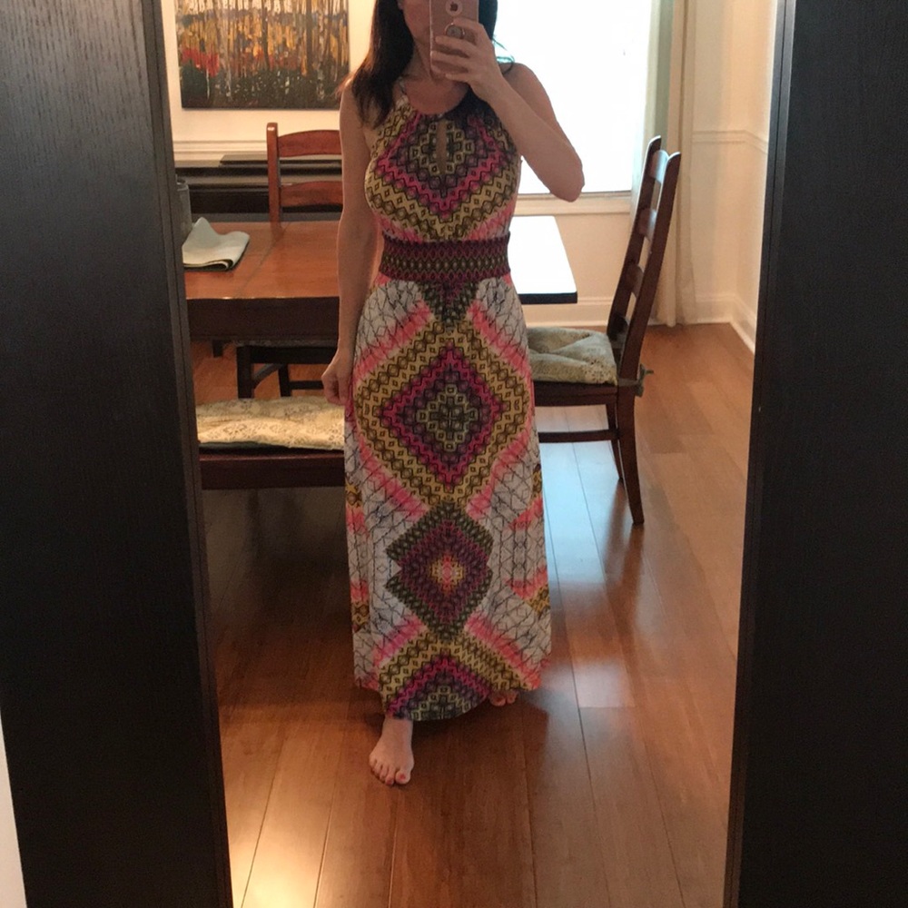 London Times maxi summer geometric halter dress 4